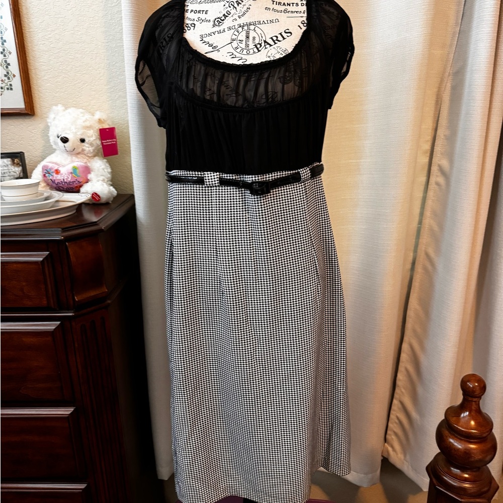 Black and plaid dress